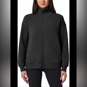 Mondetta Ladies' Fleece Full-Zip Jacket, Black, Small Gray